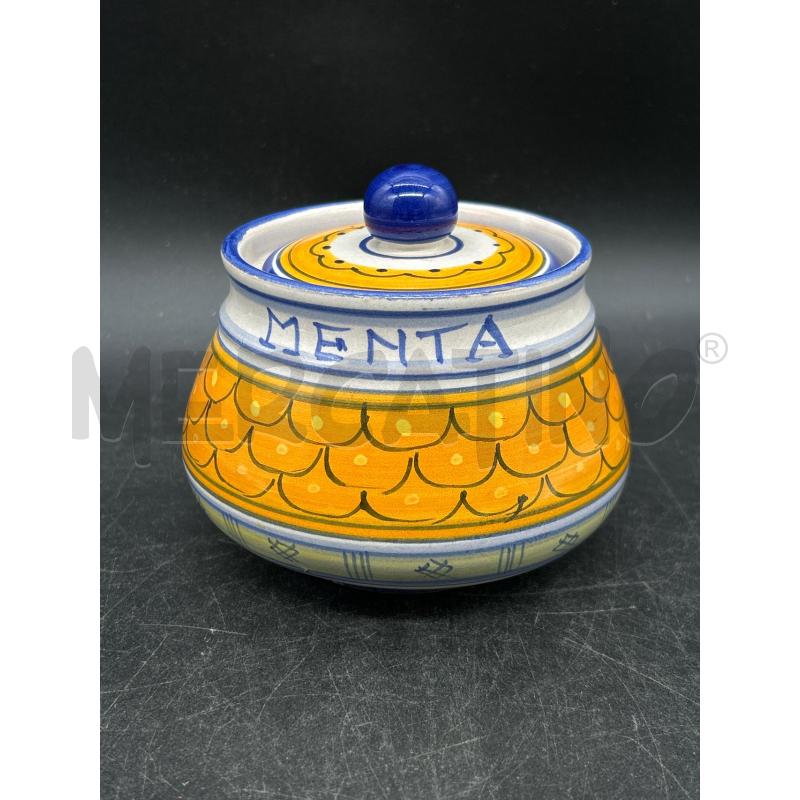 PORTA SPEZIE CERAMICA DERUTA MENTA GIALLO BLU | Mercatino dell'Usato Burolo 1