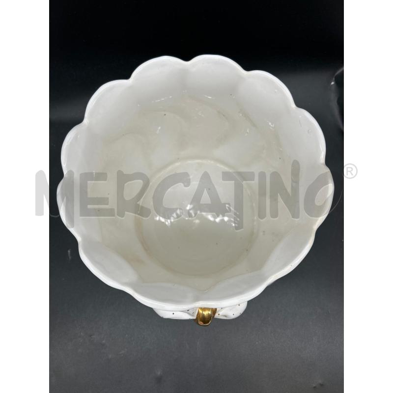 PORTA VASO CERAMICA CON FIOCCO DORATO | Mercatino dell'Usato Burolo 2