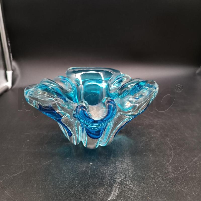 POSA CENERE VETRO DI MURANO AZZURRO ANNI 50-60 | Mercatino dell'Usato Burolo 1