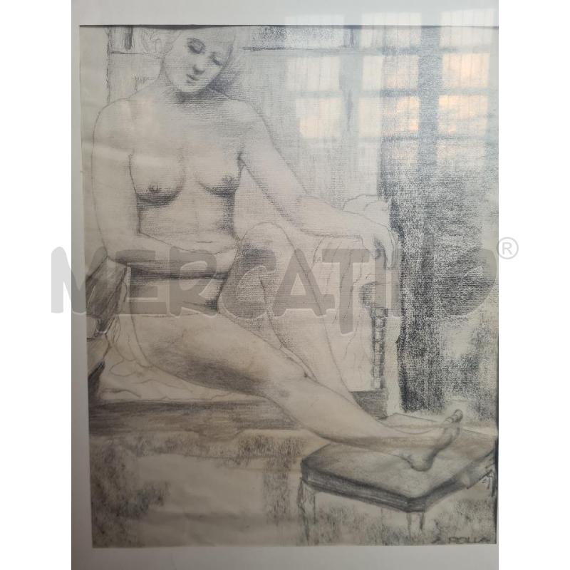QUADRO A CARBONCINO DI A. ROLLA DONNA SEDUTA | Mercatino dell'Usato Burolo 2