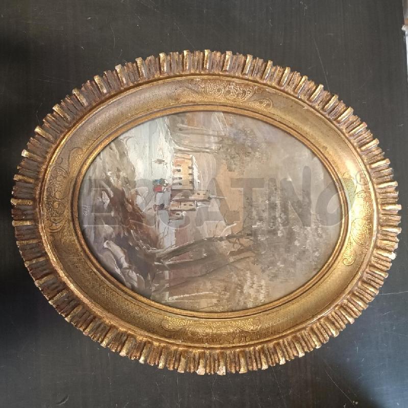 QUADRO CORNICE OVALE PAESAGGIO INNEVATO | Mercatino dell'Usato Burolo 1