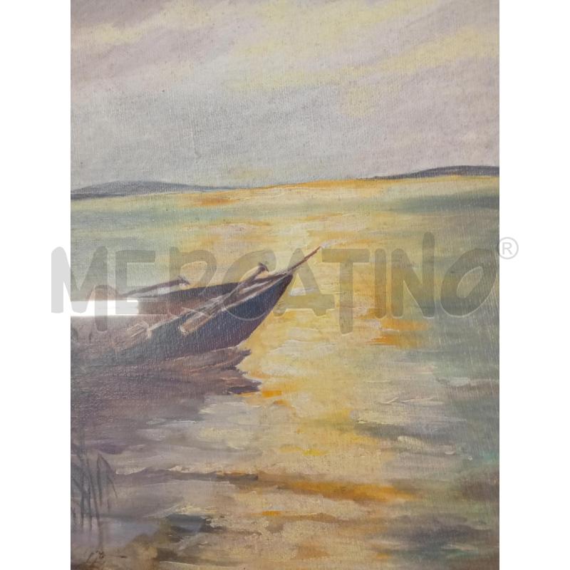 QUADRO DIPINTO BARCA IN LAGUNA | Mercatino dell'Usato Burolo 3
