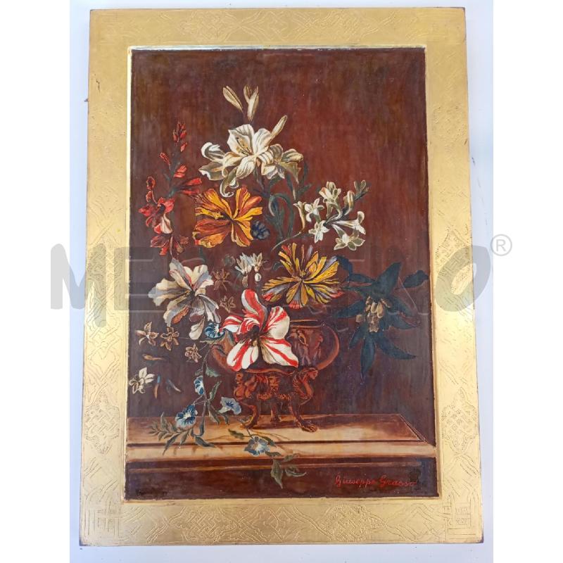 QUADRO DIPINTO DI FIORI CON VASO | Mercatino dell'Usato Burolo 1