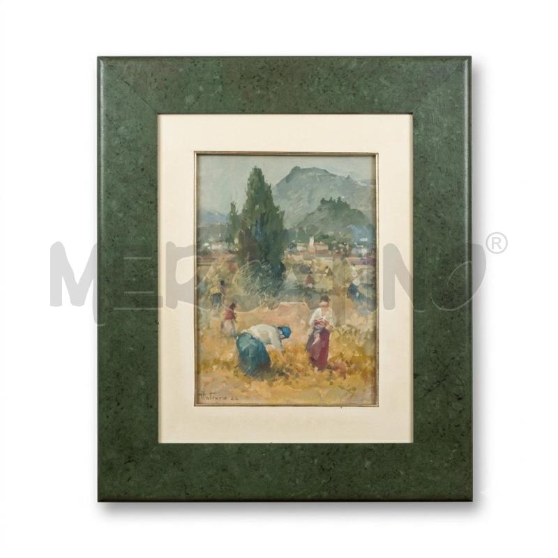 QUADRO DIPINTO DI PELUSO CONTADINI NEL CAMPO | Mercatino dell'Usato Burolo 1