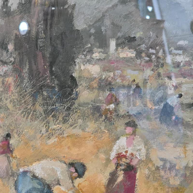 QUADRO DIPINTO DI PELUSO CONTADINI NEL CAMPO | Mercatino dell'Usato Burolo 3