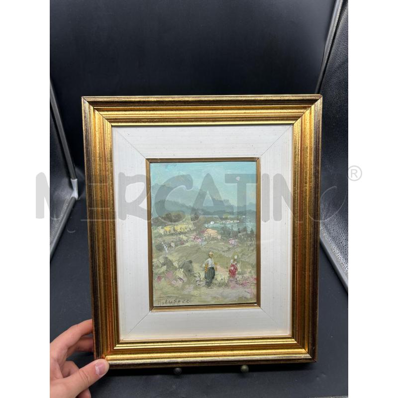 QUADRO DIPINTO DI PELUSO CONTADINI NEL CAMPO | Mercatino dell'Usato Burolo 1