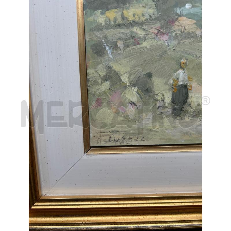 QUADRO DIPINTO DI PELUSO CONTADINI NEL CAMPO | Mercatino dell'Usato Burolo 2