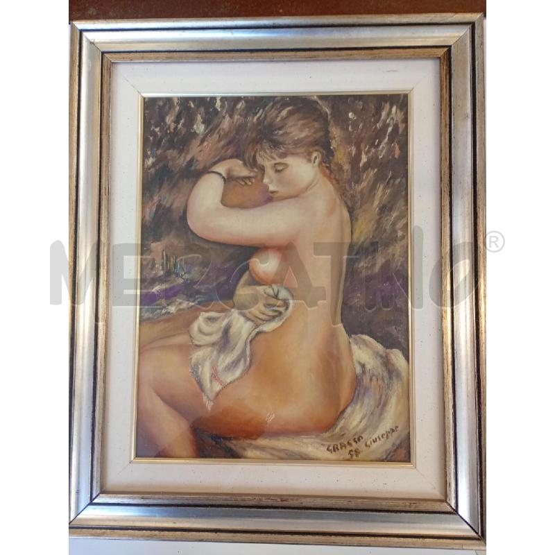 QUADRO DIPINTO DONNANUDA CON TOVAGLIA | Mercatino dell'Usato Burolo 1