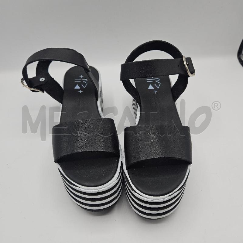 SANDALI DONNA FRAV NERO BIANCO  | Mercatino dell'Usato Burolo 1
