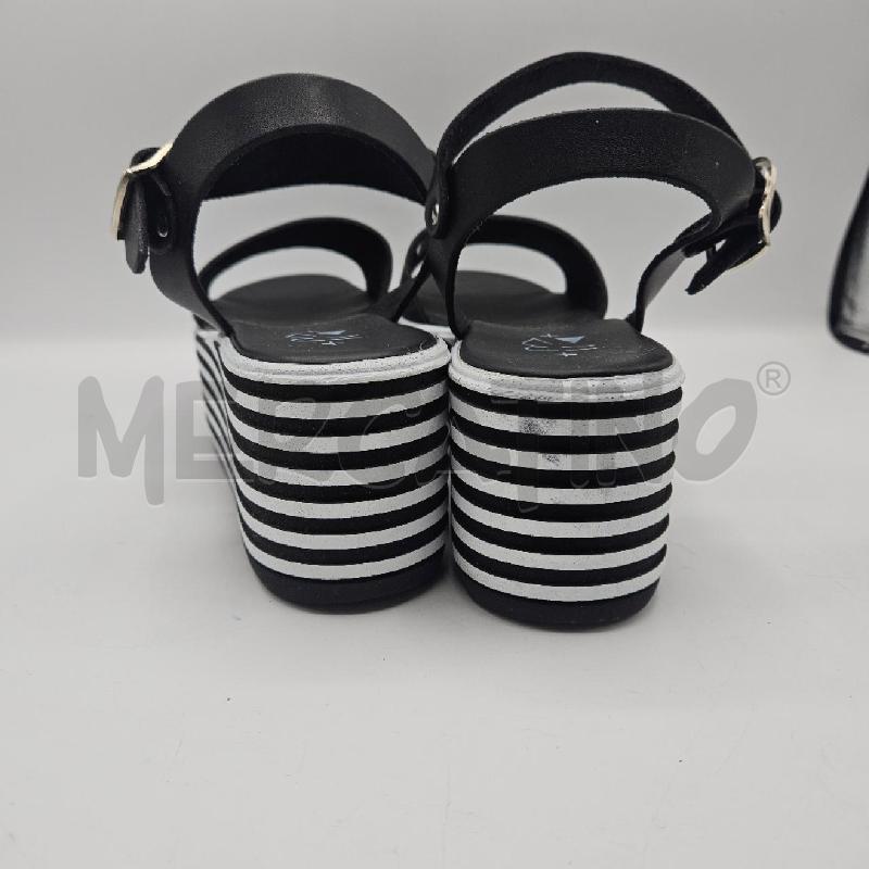 SANDALI DONNA FRAV NERO BIANCO  | Mercatino dell'Usato Burolo 2