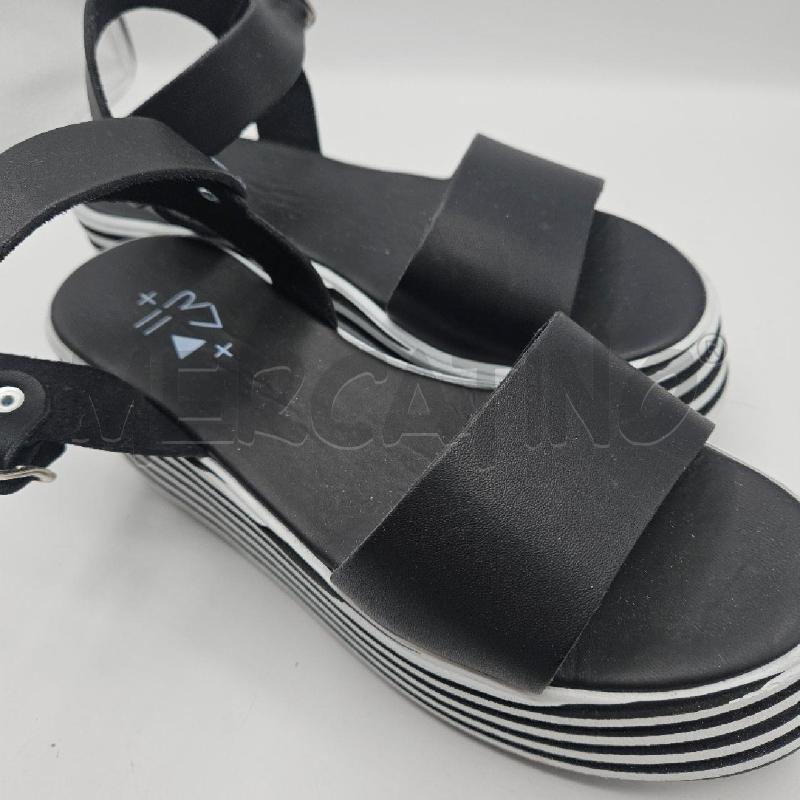 SANDALI DONNA FRAV NERO BIANCO  | Mercatino dell'Usato Burolo 3