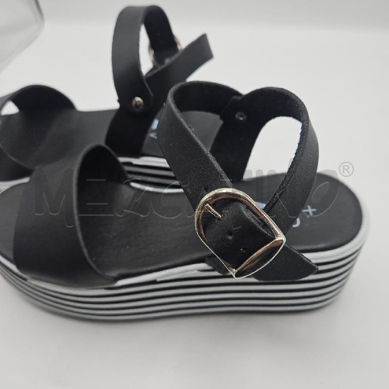 SANDALI DONNA FRAV NERO BIANCO  | Mercatino dell'Usato Burolo 4