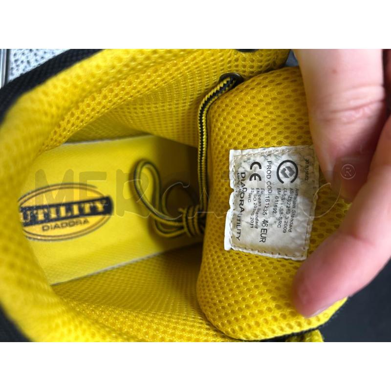 SCARPE ANTINFORTUNISTICHE DIADORA UTILITY N46 NERO GIALLO | Mercatino dell'Usato Burolo 3