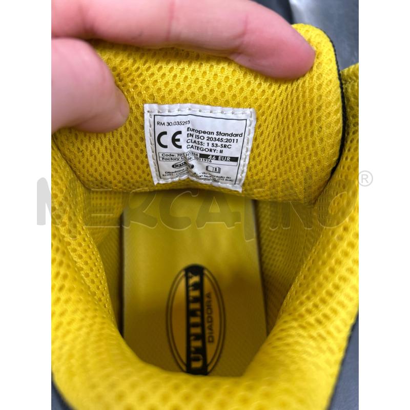 SCARPE ANTINFORTUNISTICHE DIADORA UTILITY N46 NERO GIALLO | Mercatino dell'Usato Burolo 3