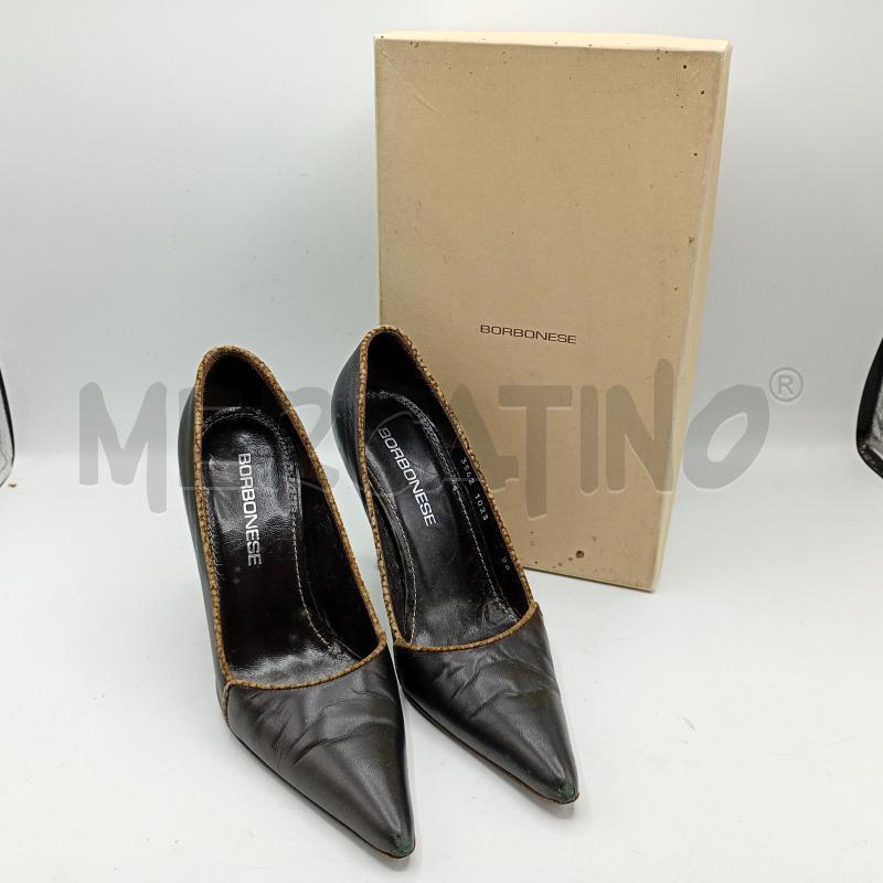 SCARPE TACCHI BORBONESE TONO MORO CON ANIMALIER+SCATOLA | Mercatino dell'Usato Burolo 1