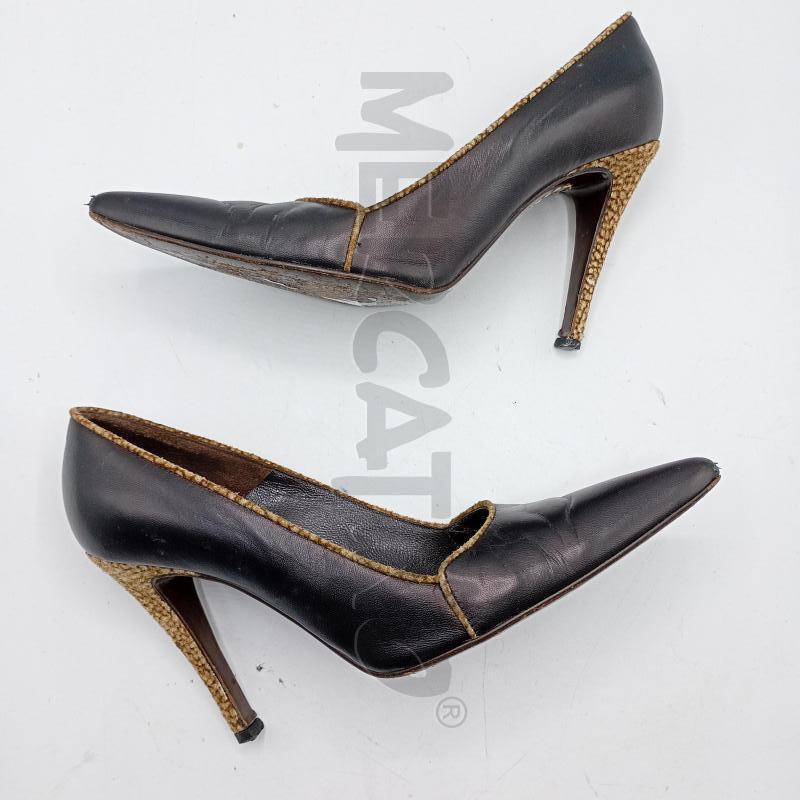 SCARPE TACCHI BORBONESE TONO MORO CON ANIMALIER+SCATOLA | Mercatino dell'Usato Burolo 2