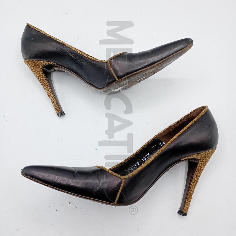SCARPE TACCHI BORBONESE TONO MORO CON ANIMALIER+SCATOLA | Mercatino dell'Usato Burolo 3