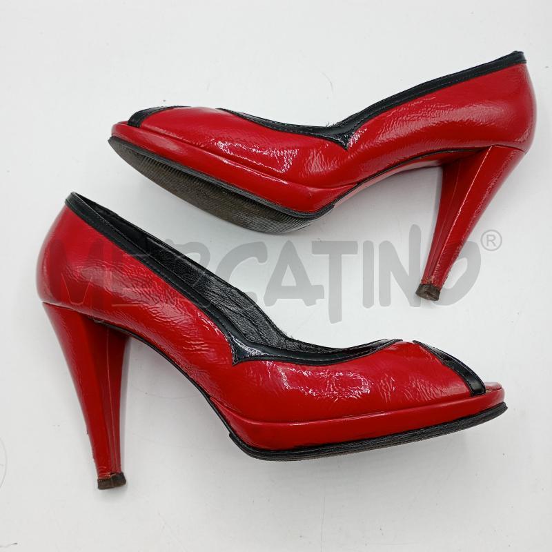 SCARPE TACCHI GIANFRANCO FERRÈ ROSSO NERO OPEN TOE | Mercatino dell'Usato Burolo 2