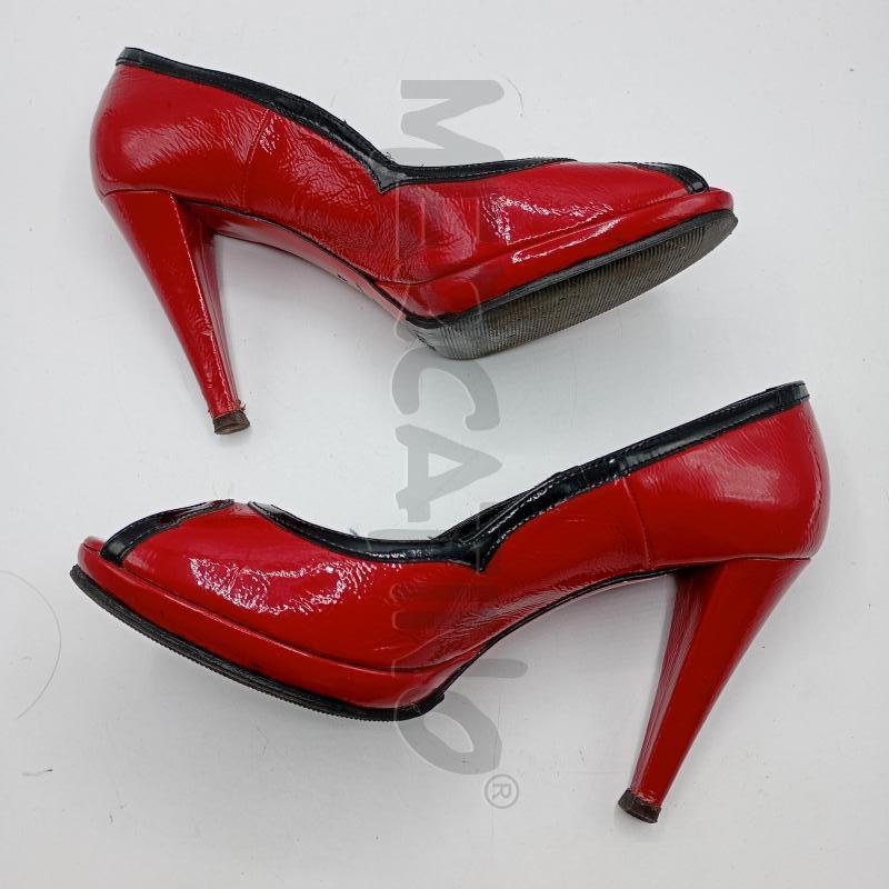 SCARPE TACCHI GIANFRANCO FERRÈ ROSSO NERO OPEN TOE | Mercatino dell'Usato Burolo 3