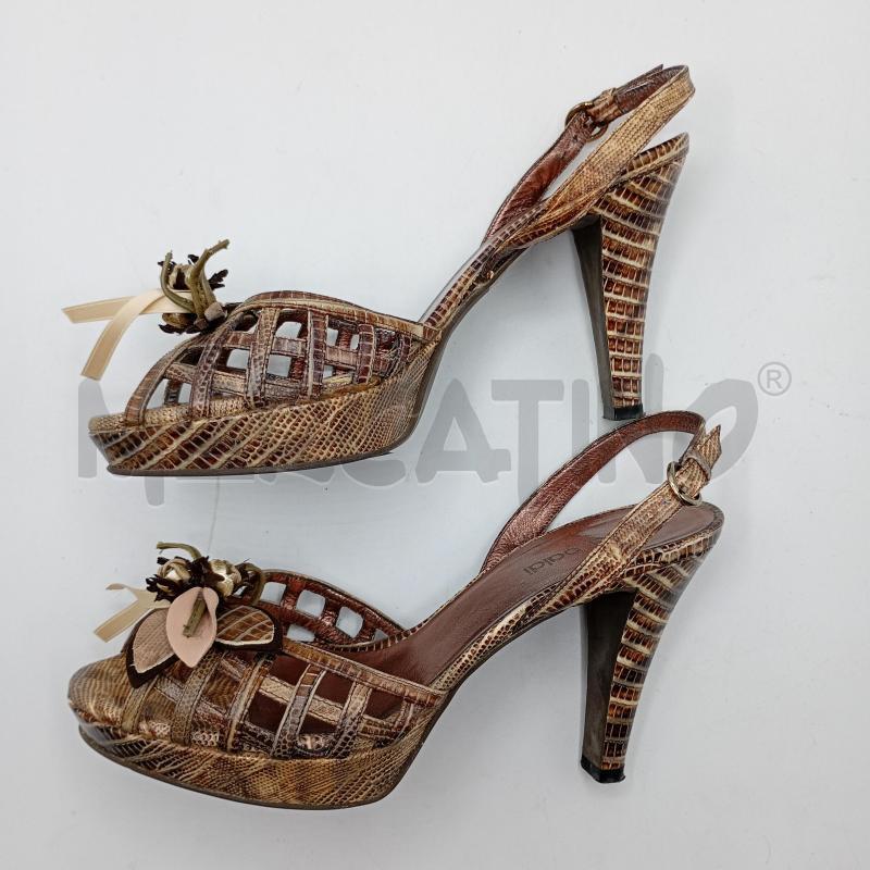 SCARPE TACCHI LELLA BALDI DORATE PITONATE | Mercatino dell'Usato Burolo 2