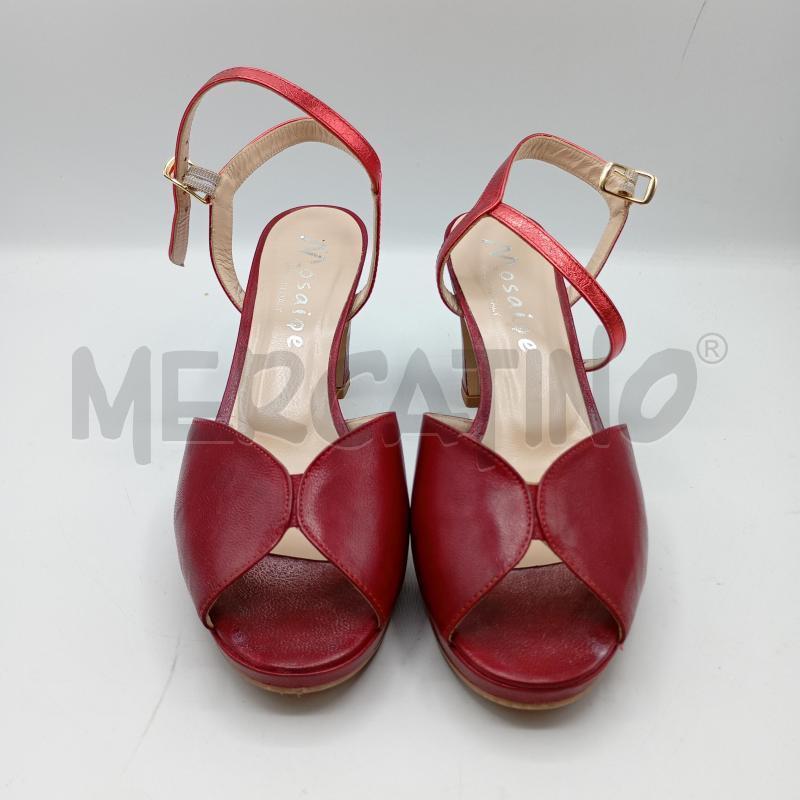 SCARPE TACCHI MOSAIQUE ROSSO SANGUE SPUNTATE FIBIA  | Mercatino dell'Usato Burolo 1