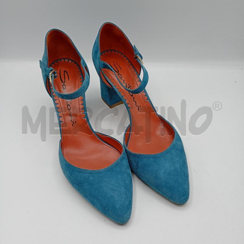 SCARPE TACCHI SANTONI BLU OTTANIO ARANCIO SCAMOSCIATO | Mercatino dell'Usato Burolo 1
