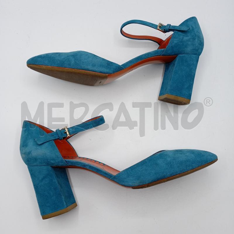 SCARPE TACCHI SANTONI BLU OTTANIO ARANCIO SCAMOSCIATO | Mercatino dell'Usato Burolo 2