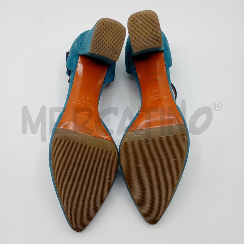 SCARPE TACCHI SANTONI BLU OTTANIO ARANCIO SCAMOSCIATO | Mercatino dell'Usato Burolo 5