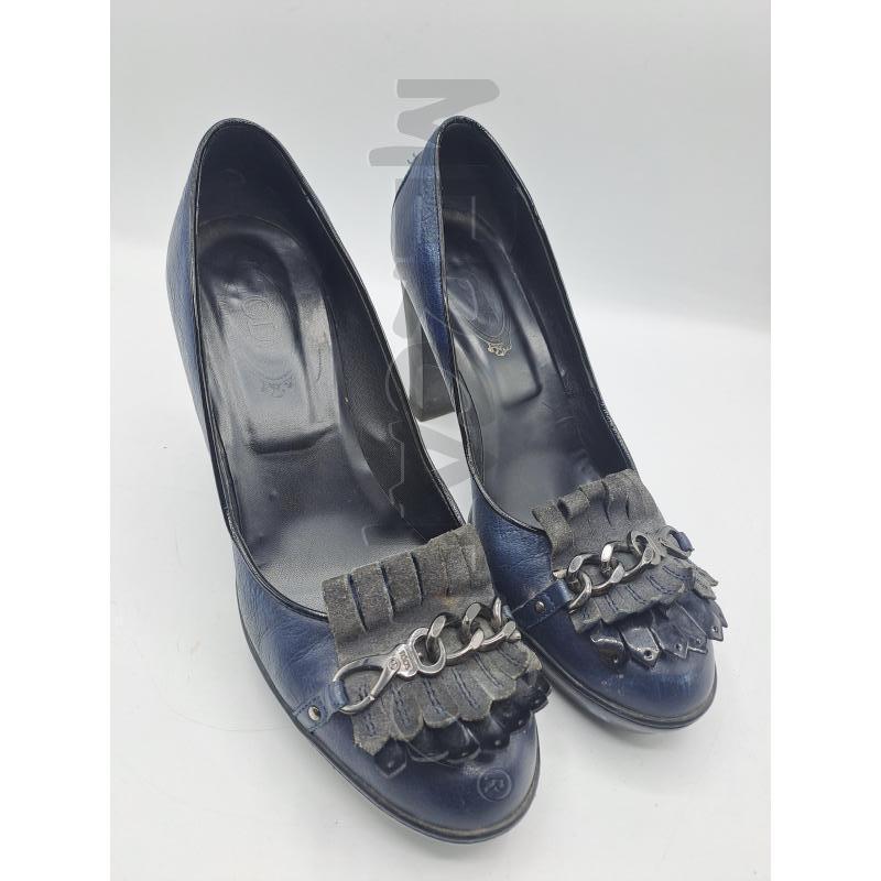 SCARPE TACCHI TODS BLU NERO FRANGETTE | Mercatino dell'Usato Burolo 1