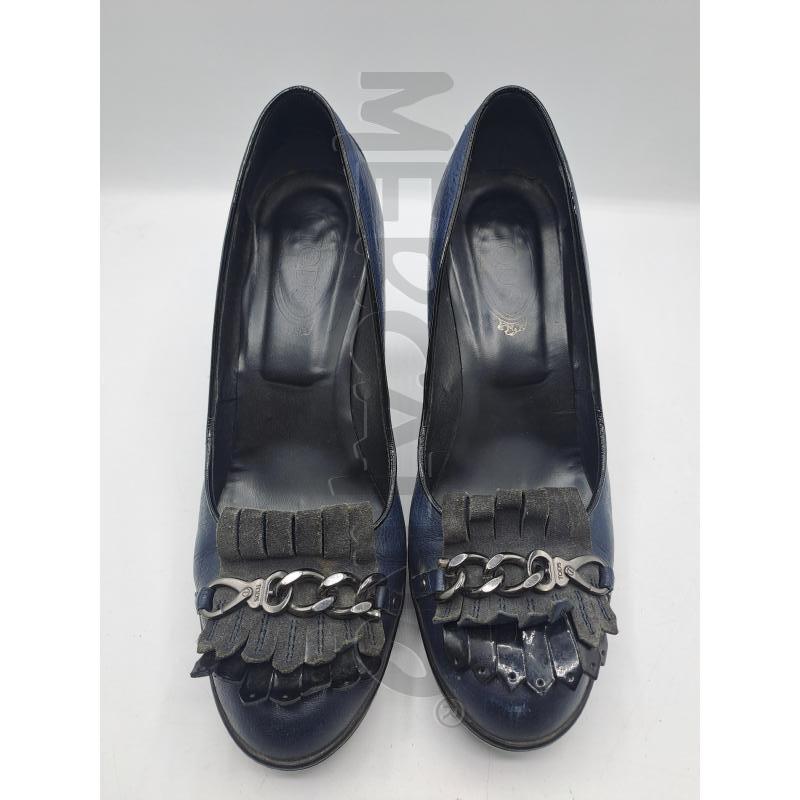 SCARPE TACCHI TODS BLU NERO FRANGETTE | Mercatino dell'Usato Burolo 2