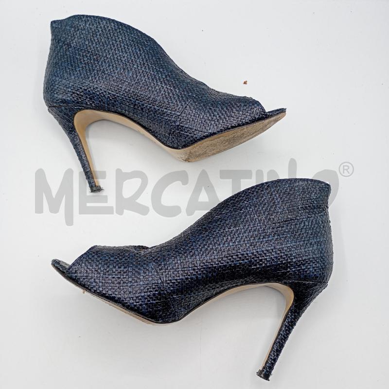 SCARPE THE KING OF TACCHI RAFFIA BLU SPUNTATO+SCATOLA  | Mercatino dell'Usato Burolo 3