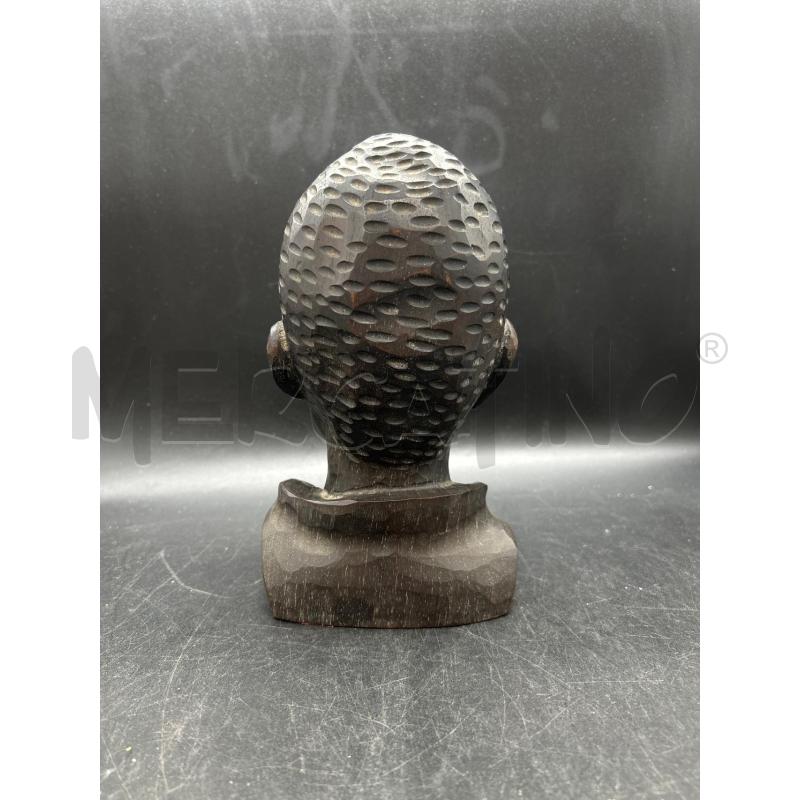 SCULTURA BUSTO UOMO CON PIPA LEGNO SCURO | Mercatino dell'Usato Burolo 3