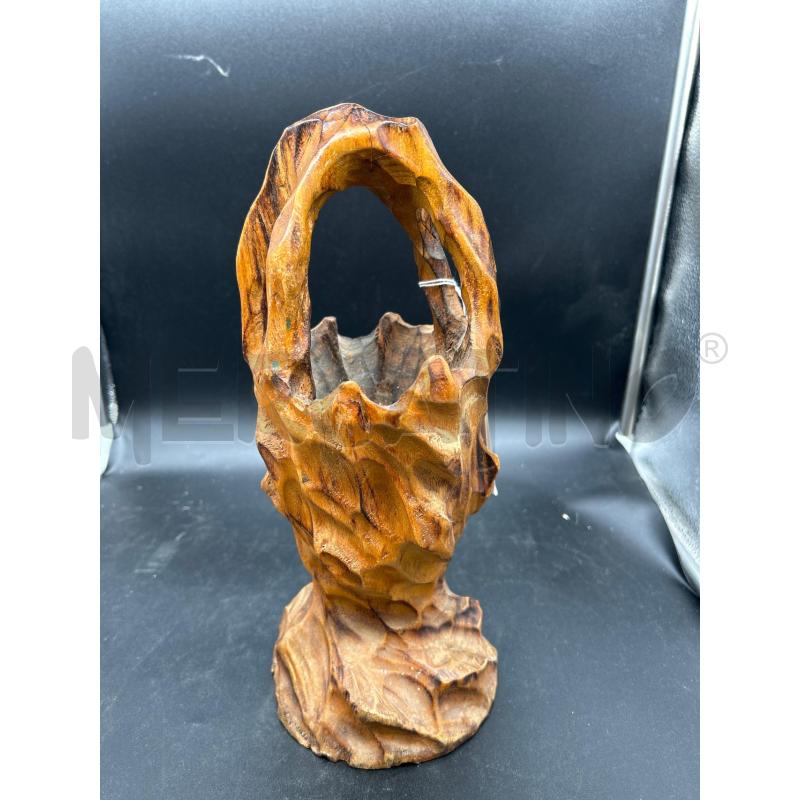 SCULTURA LEGNO CESTINO | Mercatino dell'Usato Burolo 3
