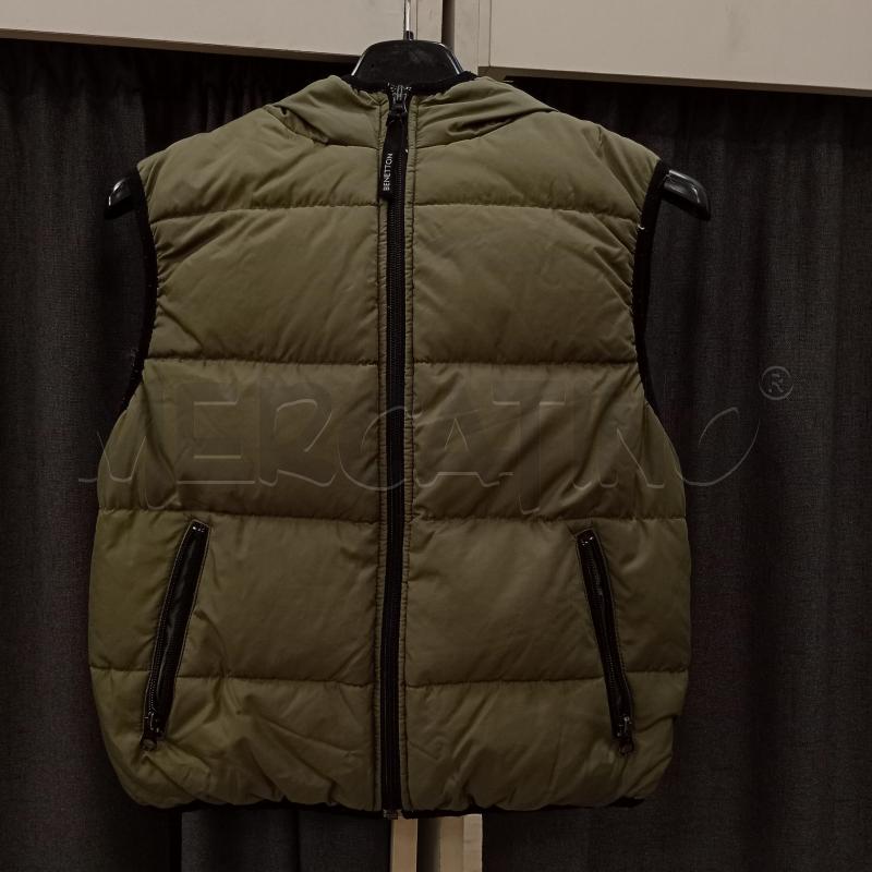 SMANICATO BAMBINO BENETTON VERDONE CAPPUCCIO ZIP IMBOTTITURA IN PIMUNO | Mercatino dell'Usato Burolo 1