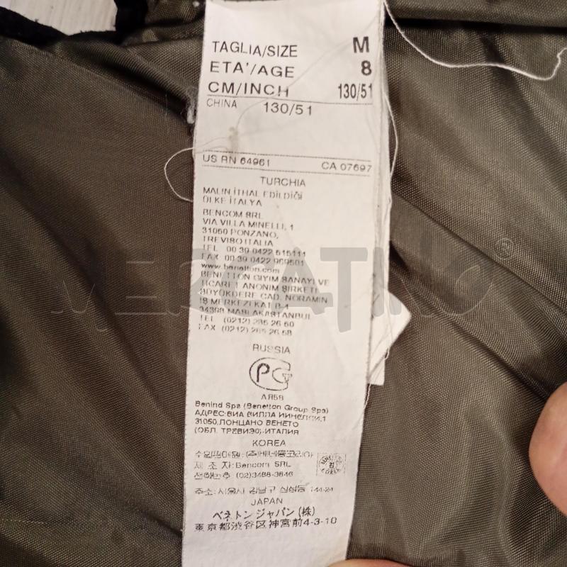 SMANICATO BAMBINO BENETTON VERDONE CAPPUCCIO ZIP IMBOTTITURA IN PIMUNO | Mercatino dell'Usato Burolo 5