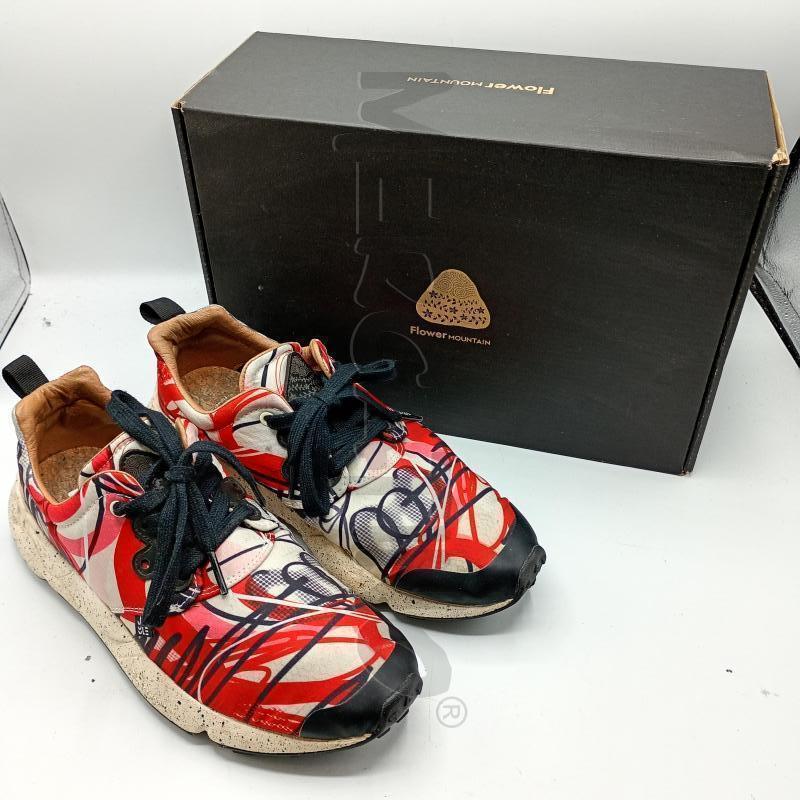 SNEAKERS DONNA FLOWER MOUNTAIN ROSSO BIANCO SCRITTE  | Mercatino dell'Usato Burolo 1