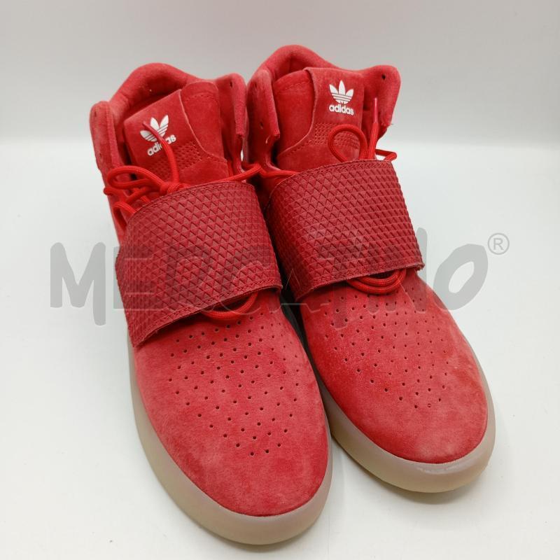SNEAKERS UOMO ADIDAS TUBULAR ROSSO SCAMOSCIATO STRAPPI STRINGHE | Mercatino dell'Usato Burolo 1