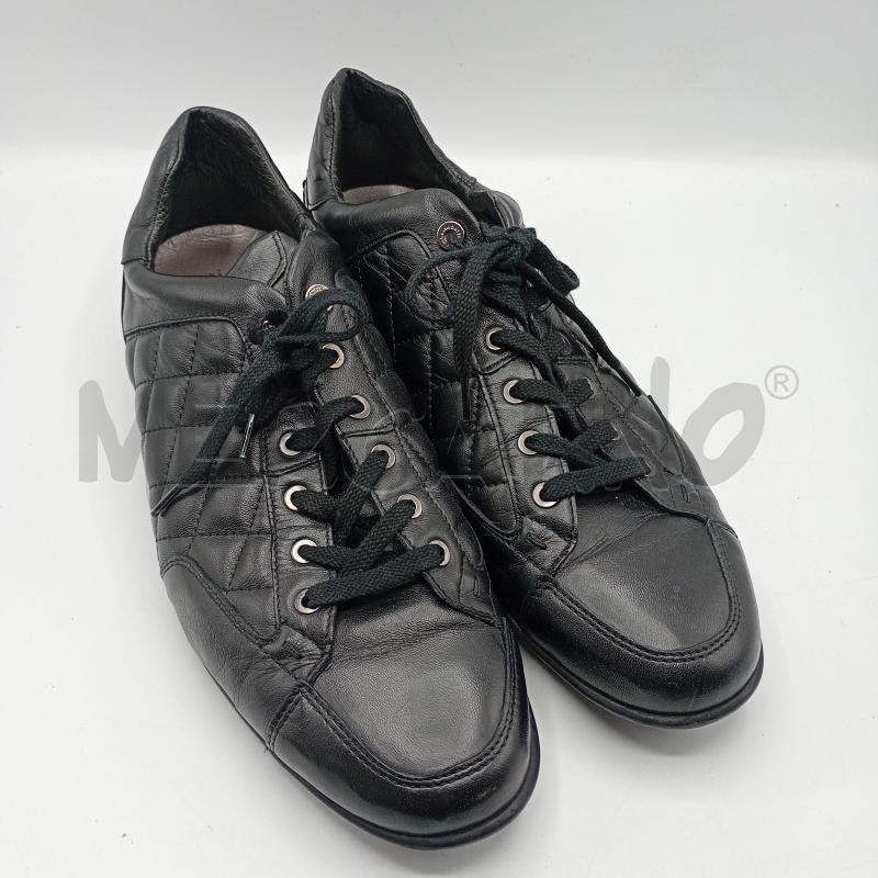 SNEAKERS UOMO BOTTICELLI NERO PELLE RICAMO TRAPUNTATO STRINGATE | Mercatino dell'Usato Burolo 1