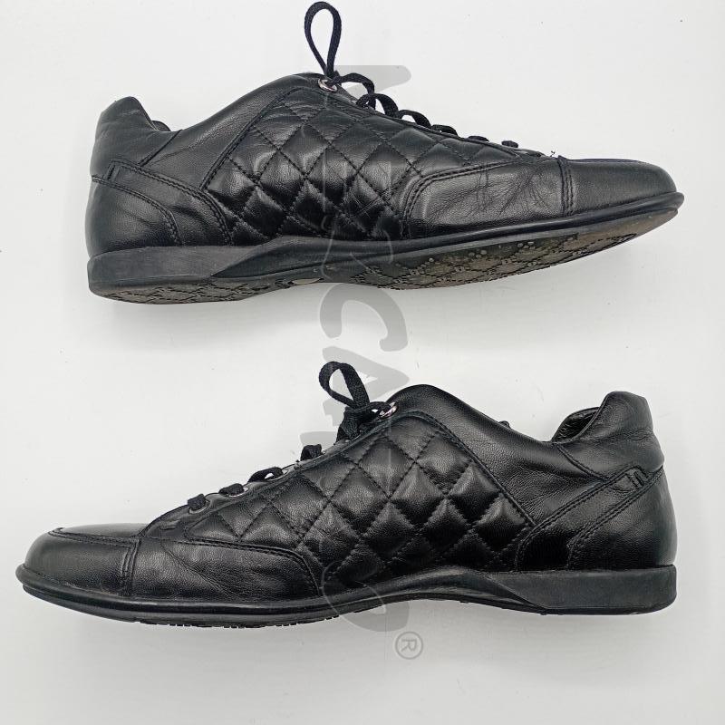 SNEAKERS UOMO BOTTICELLI NERO PELLE RICAMO TRAPUNTATO STRINGATE | Mercatino dell'Usato Burolo 3