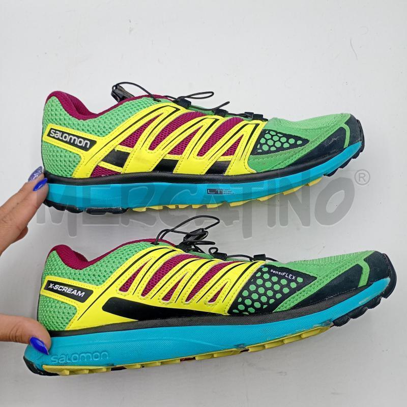SNEAKERS UOMO SALOMON  VERDE GIALLO MAGENTA | Mercatino dell'Usato Burolo 3