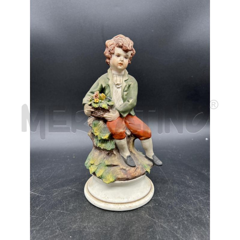 STATUA CAPODIMONTE RAGAZZO CON FIORI | Mercatino dell'Usato Burolo 1
