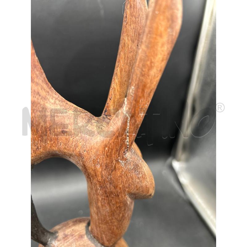 STATUA COPPIA ETNICA LEGNO CON BRACCIO ROTTO | Mercatino dell'Usato Burolo 2
