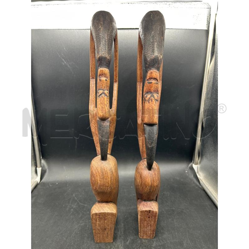 STATUA COPPIA ETNICA LEGNO CON BRACCIO ROTTO | Mercatino dell'Usato Burolo 4