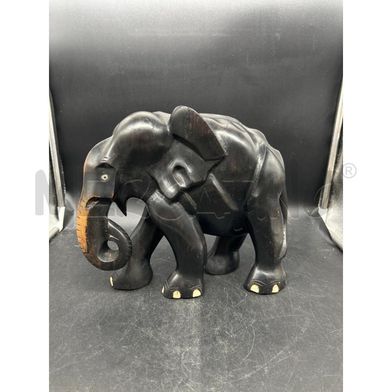 STATUA LEGNO SCUTO ELEFANTE MANCANO CORNI | Mercatino dell'Usato Burolo 1
