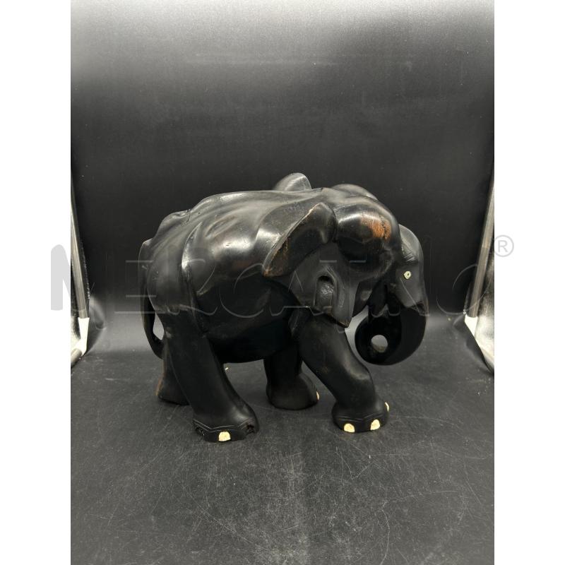STATUA LEGNO SCUTO ELEFANTE MANCANO CORNI | Mercatino dell'Usato Burolo 3