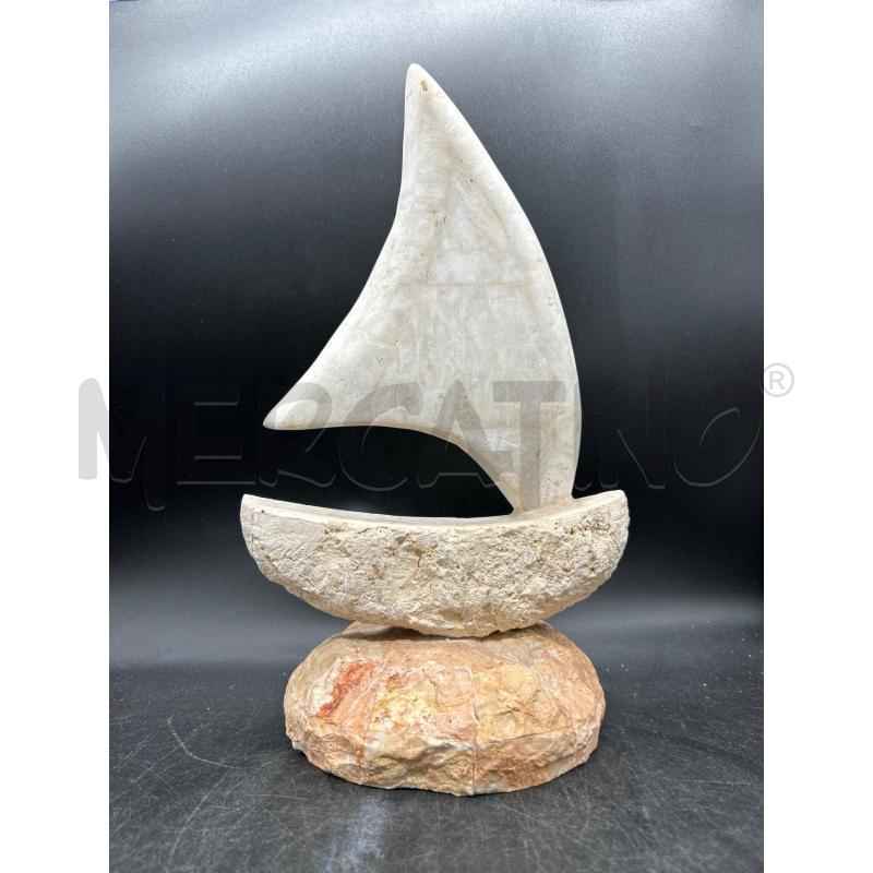 STATUETTA BARCA A VELA IN PIETRA | Mercatino dell'Usato Burolo 1