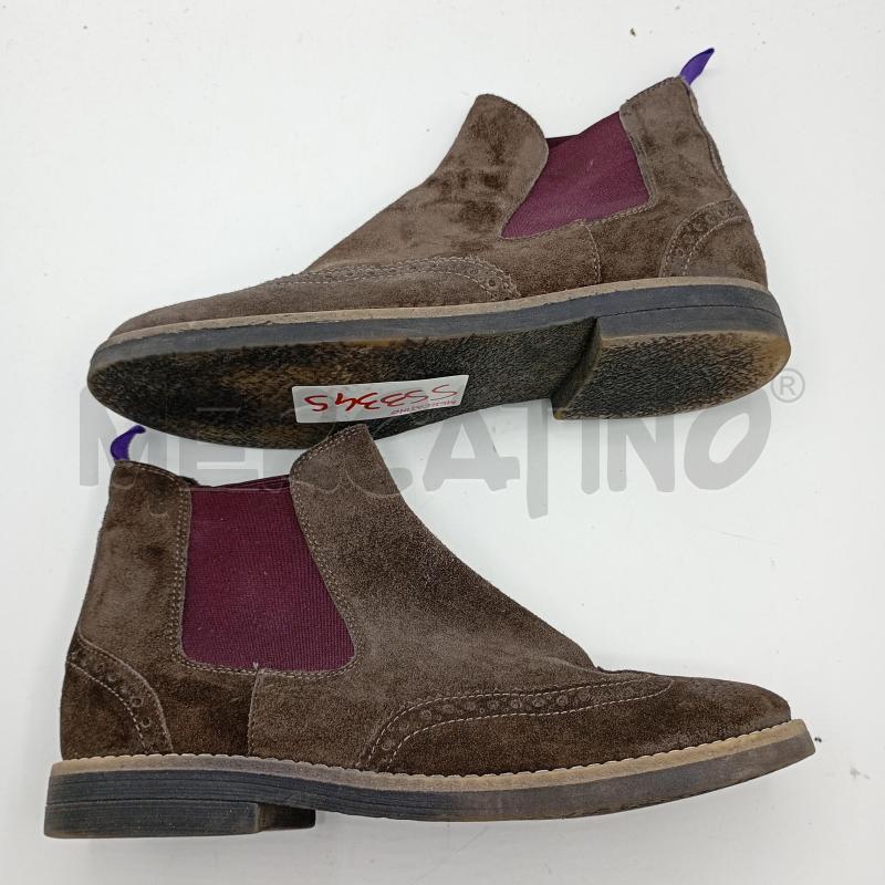 STIVALETTI UOMO ARTIGIANALI SCAMOSCAITI MARRONE GAMBALETTO VIOLA ELASTICIZZATO | Mercatino dell'Usato Burolo 2