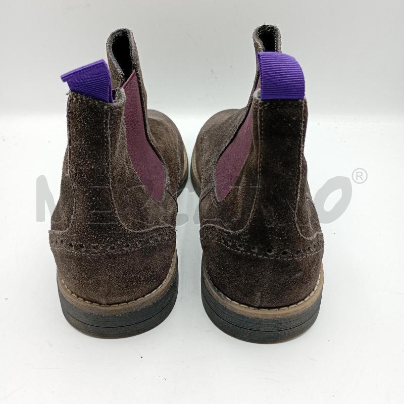STIVALETTI UOMO ARTIGIANALI SCAMOSCAITI MARRONE GAMBALETTO VIOLA ELASTICIZZATO | Mercatino dell'Usato Burolo 4