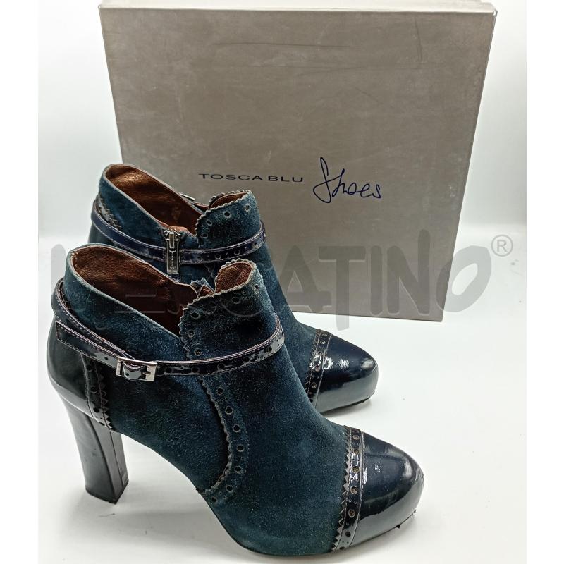 TACCHI TSCABLU NERO BLU SCAMOSCIATO ZIP+SCATOLA | Mercatino dell'Usato Burolo 1