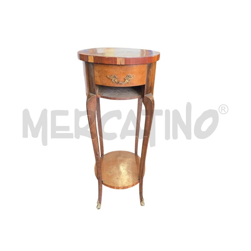 TAVOLINO INTARSIATO LEGNO TONDO | Mercatino dell'Usato Burolo 3